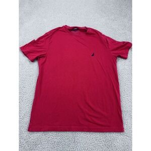 Nautica Shirt Mens Medium Red Crewneck Casual Performance‎ Tee Lightweight